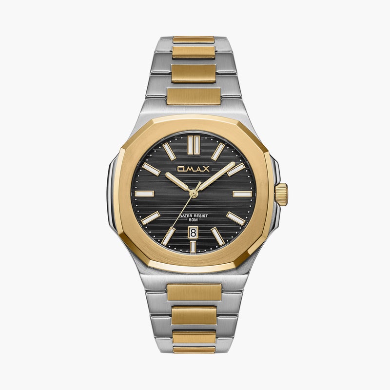 OMAX ساعة أومكس للرجال بتصميم مزدوج اللون - Image 1